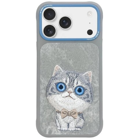 Etui Nimmy Big Eyed Pet 2.0 Cat do iPhone 17 Pro - szare