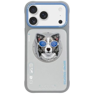 Etui Nimmy Glasses Cool Dog MagSafe do iPhone 17 Pro - szare