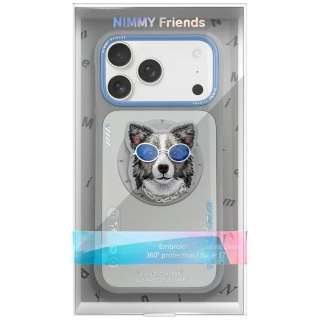 Etui Nimmy Glasses Cool Dog MagSafe do iPhone 17 Pro - szare