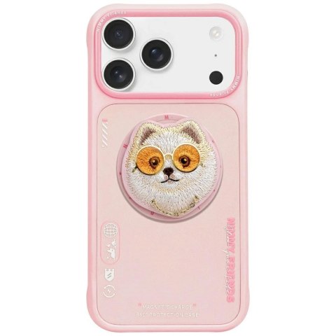 Etui Nimmy Glasses Cool Dog MagSafe do iPhone 17 - różowe