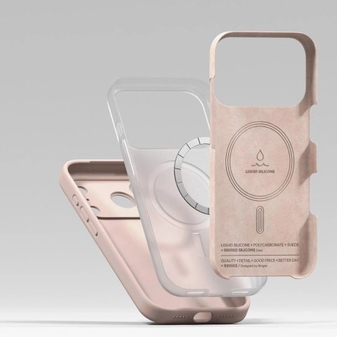 Etui Ringke Silicone Magnetic MagSafe na iPhone 17 Pro Max - różowe