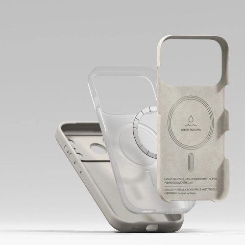 Etui Ringke Silicone Magnetic MagSafe na iPhone 17 Pro - beżowe