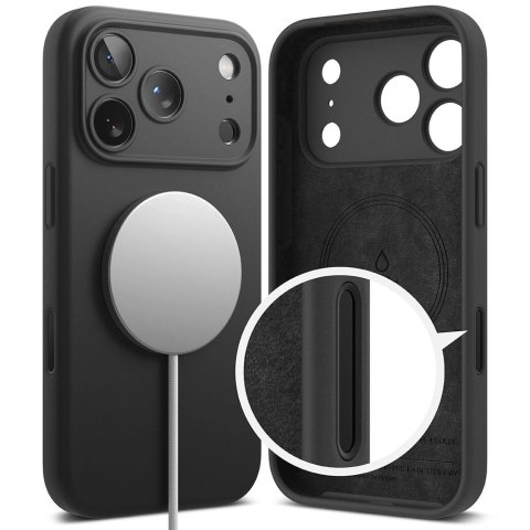 Etui Ringke Silicone Magnetic MagSafe na iPhone 17 Pro - czarne
