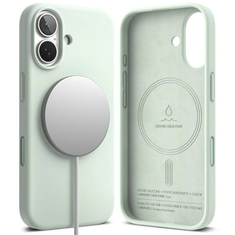 Etui Ringke Silicone Magnetic MagSafe na iPhone 17 Pro - miętowe