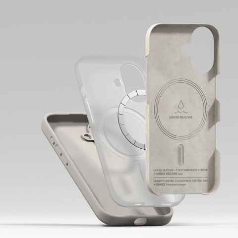 Etui Ringke Silicone Magnetic MagSafe na iPhone 17 - beżowe
