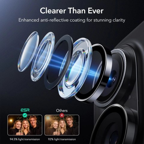 Osłona aparatu ESR Armorite na iPhone 16 / 16 Plus / 17 - czarna