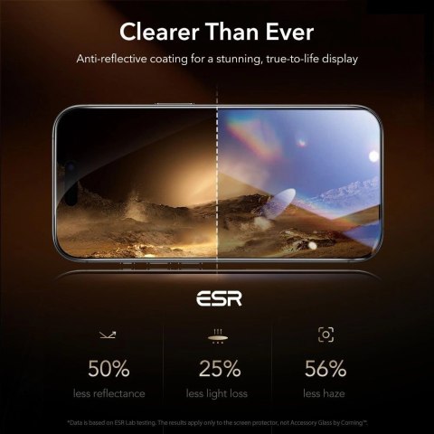 Szkło hartowane ESR UltraFit Armorite Pro na iPhone 16 Pro / 17 - przezroczyste