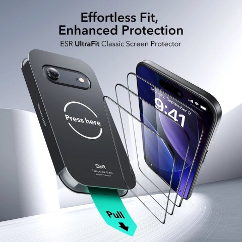 Szkło hartowane ESR UltraFit Tempered Glass 2-pack na iPhone 17 Air - przezroczyste