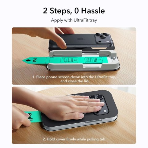 Szkło hartowane ESR UltraFit Tempered Glass 2-pack na iPhone 17 Pro - przezroczyste