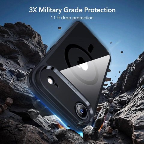 Zestaw ESR Classic Hybrid MagSafe + Szkło hartowane na iPhone 17 Air- przezroczysto-czarne