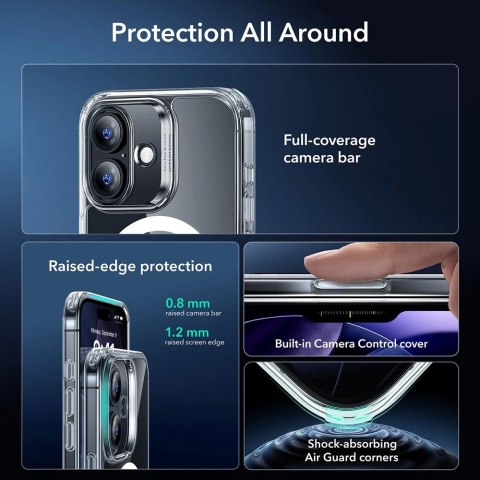 Zestaw ESR Classic Hybrid MagSafe + Szkło hartowane na iPhone 17 - przezroczyste