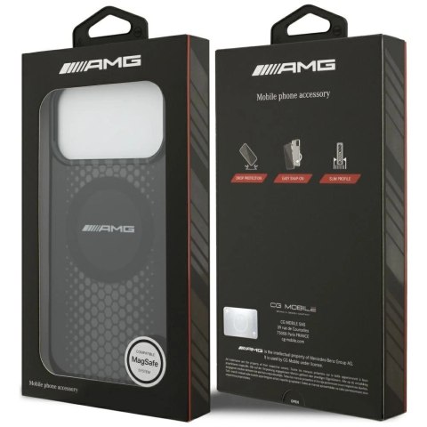 Etui AMG Double Layer Transparent Graphics MagSafe do iPhone 17 Pro Max - czarne