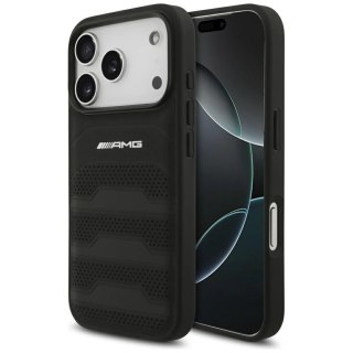 Etui AMG Leather Debossed Lines Logo do iPhone 17 Pro - czarne