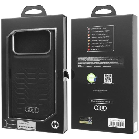 Etui Audi GT Synthetic Leather MagSafe do iPhone 17 Pro Max - czarne
