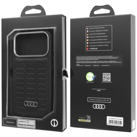 Etui Audi GT Synthetic Leather MagSafe do iPhone 17 Pro - czarne