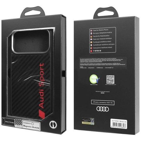 Etui Audi R8 Carbon Fiber MagSafe do iPhone 17 Pro Max - czarne