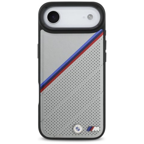 Etui BMW M Tricolor Metal Logo MagSafe do iPhone 17 Air - szare