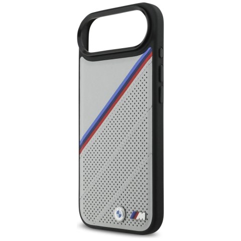 Etui BMW M Tricolor Metal Logo MagSafe do iPhone 17 Air - szare