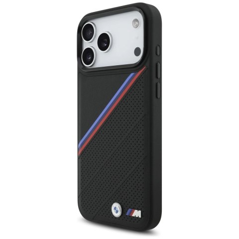 Etui BMW M Tricolor Metal Logo MagSafe do iPhone 17 Pro Max - czarne