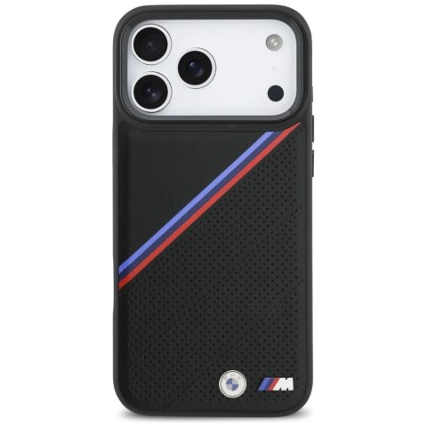 Etui BMW M Tricolor Metal Logo MagSafe do iPhone 17 Pro Max - czarne