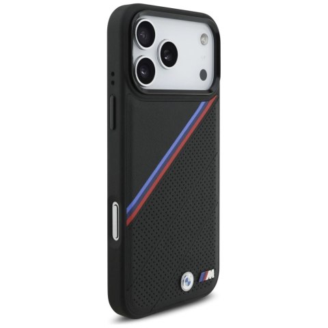 Etui BMW M Tricolor Metal Logo MagSafe do iPhone 17 Pro Max - czarne