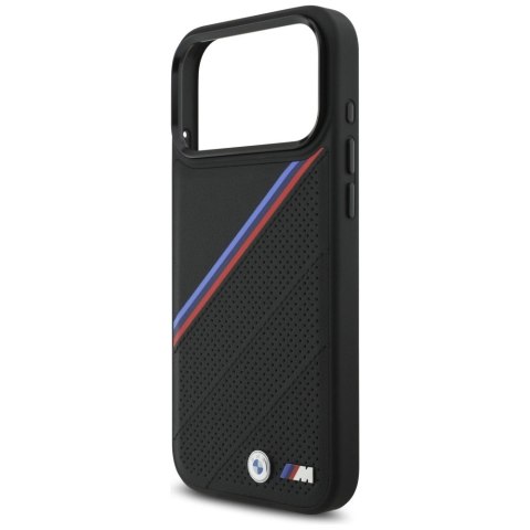 Etui BMW M Tricolor Metal Logo MagSafe do iPhone 17 Pro Max - czarne
