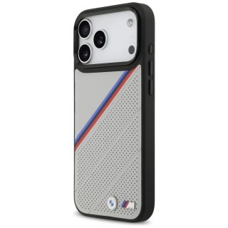 Etui BMW M Tricolor Metal Logo MagSafe do iPhone 17 Pro Max - szare