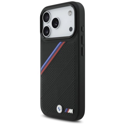 Etui BMW M Tricolor Metal Logo MagSafe do iPhone 17 Pro - czarne