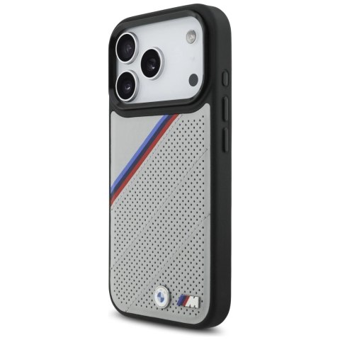Etui BMW M Tricolor Metal Logo MagSafe do iPhone 17 Pro - szare