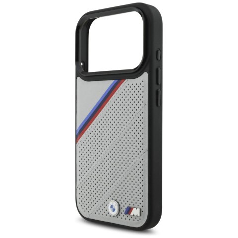 Etui BMW M Tricolor Metal Logo MagSafe do iPhone 17 Pro - szare