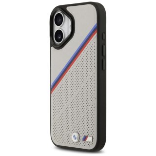 Etui BMW M Tricolor Metal Logo MagSafe do iPhone 17 - szare