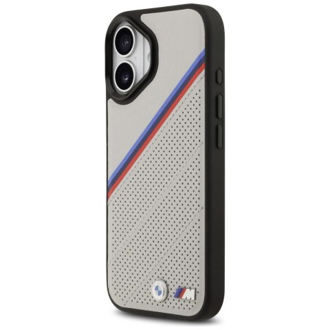 Etui BMW M Tricolor Metal Logo MagSafe do iPhone 17 - szare