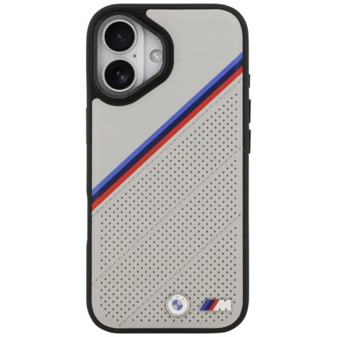 Etui BMW M Tricolor Metal Logo MagSafe do iPhone 17 - szare