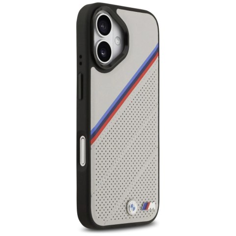Etui BMW M Tricolor Metal Logo MagSafe do iPhone 17 - szare