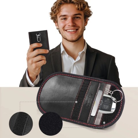 Etui RFID Tech-Protect KLR100 - czarno-czerwone