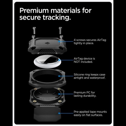 Etui Spigen Tough Armor na AirTag 1 / 2 - czarne