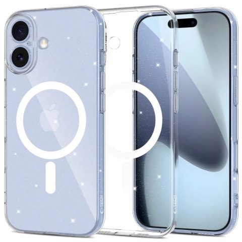 Etui Tech-Protect FlexAir MagSafe na iPhone 17- przezroczysto-brokatowe