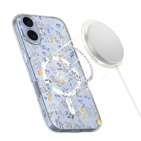 Etui Tech-Protect FlexAir MagSafe na iPhone 17- stokrotki z liśćmi