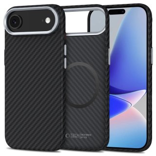 Etui Tech-Protect Ion Carbon MagSafe na iPhone 17 Air - czarno-srebrne