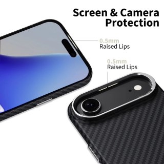 Etui Tech-Protect Ion Carbon MagSafe na iPhone 17 Air - czarno-srebrne