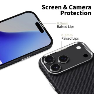 Etui Tech-Protect Ion Carbon MagSafe na iPhone 17 Pro Max - szaro-czarne