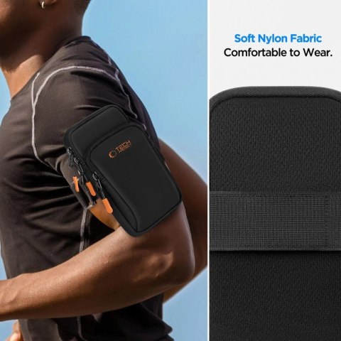 Etui Tech-Protect M7 Universal Sport Armband - czarno-pomarańczowa