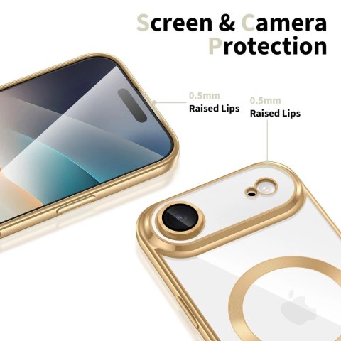 Etui Tech-Protect MagFlex MagSafe na iPhone 17 Air - przezroczysto-złote