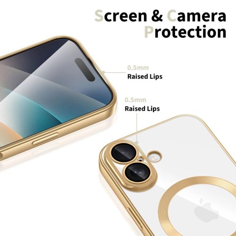 Etui Tech-Protect MagFlex MagSafe na iPhone 17 - przezroczysto-złote