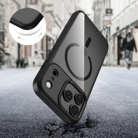 Etui Tech-Protect MagMat MagSafe na iPhone 17 Pro - przezroczysto-czarne