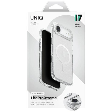Etui UNIQ LifePro Xtreme Magclick Charging do iPhone 17 Air - przezroczysty-brokat