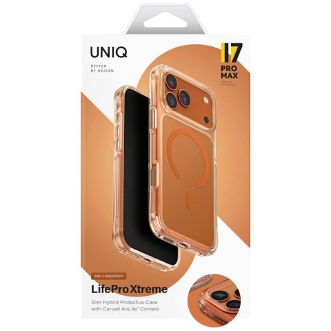 Etui UNIQ LifePro Xtreme Magclick Charging do iPhone 17 Pro Max - pomarańczowe