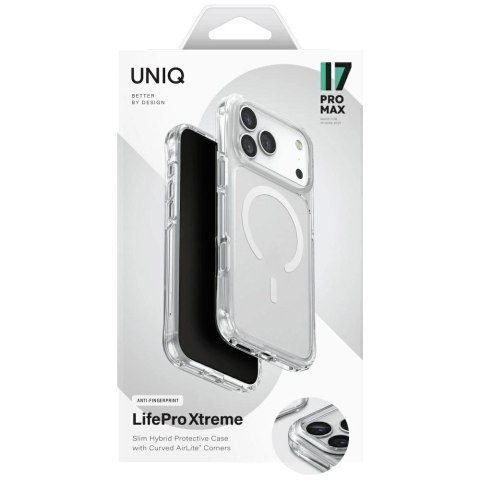 Etui UNIQ LifePro Xtreme Magclick Charging do iPhone 17 Pro Max - przezroczysty-brokat