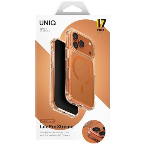 Etui UNIQ LifePro Xtreme Magclick Charging do iPhone 17 Pro - pomarańczowe