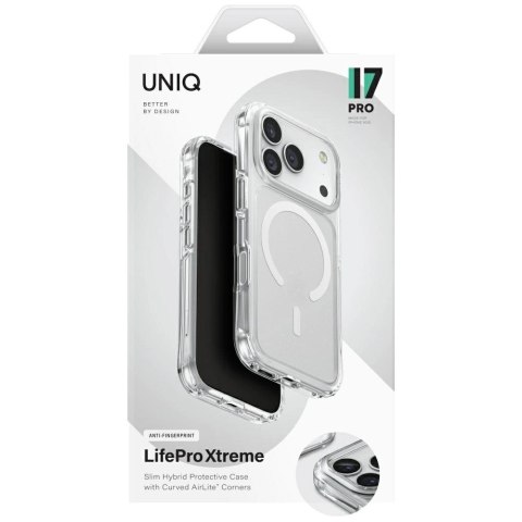 Etui UNIQ LifePro Xtreme Magclick Charging do iPhone 17 Pro - przezroczysty-brokat